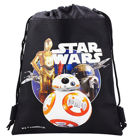 Star Wars Robot BB Character Licensed Black Drawstring Bag