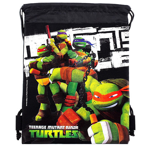 Ninja Turtles TMNT Character Authentic Licensed Black Drawstring Bag