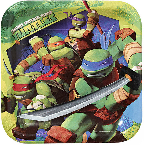 Ninja Turtles Characters 8 Luncheon Plates 9"