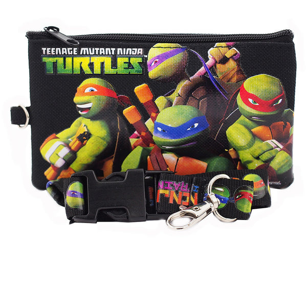 Ninja Turtles Character Black Lanyard with Detachable Coin Purse
