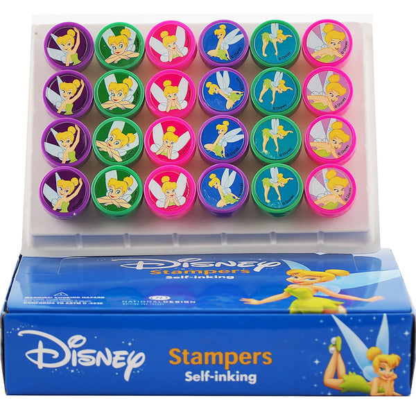 24 Tinkerbell Fairy Tale Authentic Licensed Self Inking Stampers in Box
