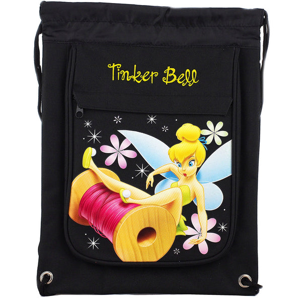 Tinkerbell  Fairy Tale Character Authentic Licensed Black Drawstring Bag