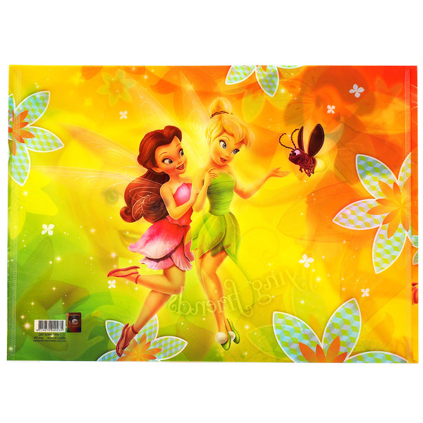 Tinkerbell Fairy Tale Character Authentic Licensed Yellow Plastic Folder ( 2 Folders )