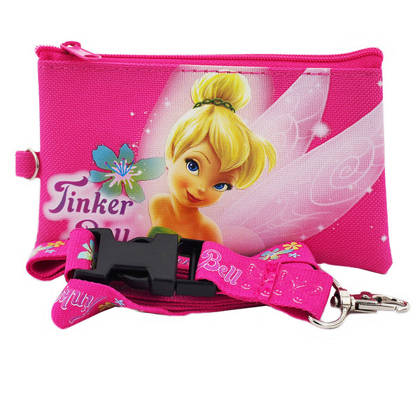 Tinkerbell Fairy Tale Character Hot Pink Lanyard with Detachable Coin Purse