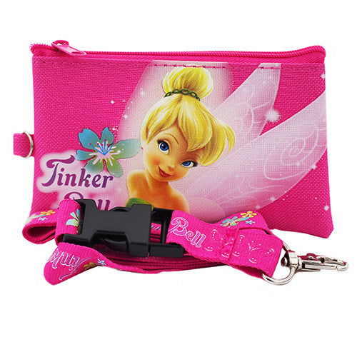 Tinkerbell Fairy Tale Character Hot Pink Lanyard with Detachable Coin Purse