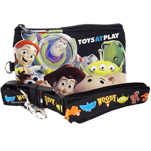 Toys Story Character Black Lanyard with Detachable Coin Purse