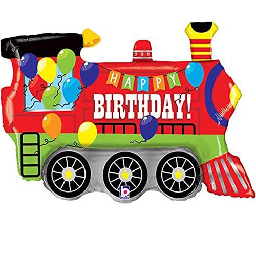 Train Happy Birthday Foil Balloon 37"