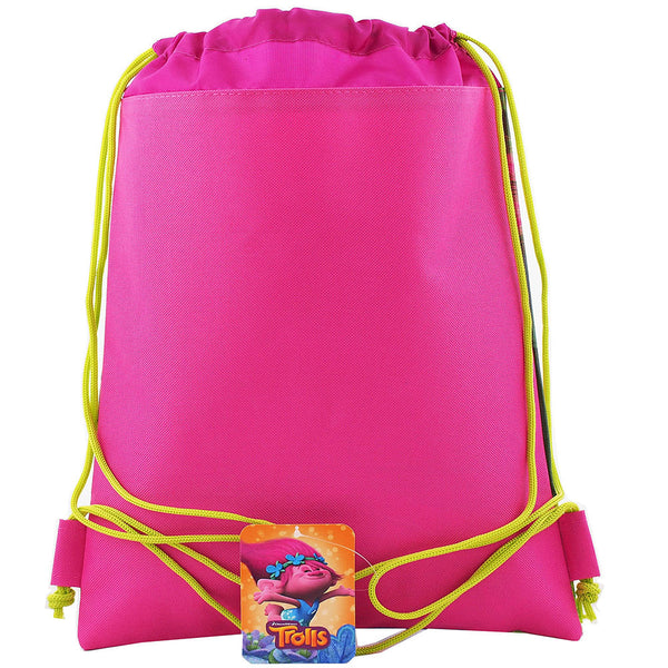 Trolls Dreamworks Hot Pink/Green Drawstring Bag