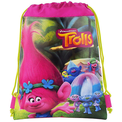 Trolls Dreamworks Hot Pink/Green Drawstring Bag