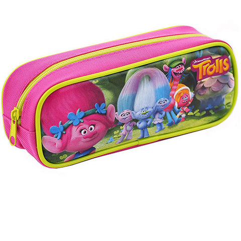 Trolls Character Single Zipper Hot Pink Pencil Case