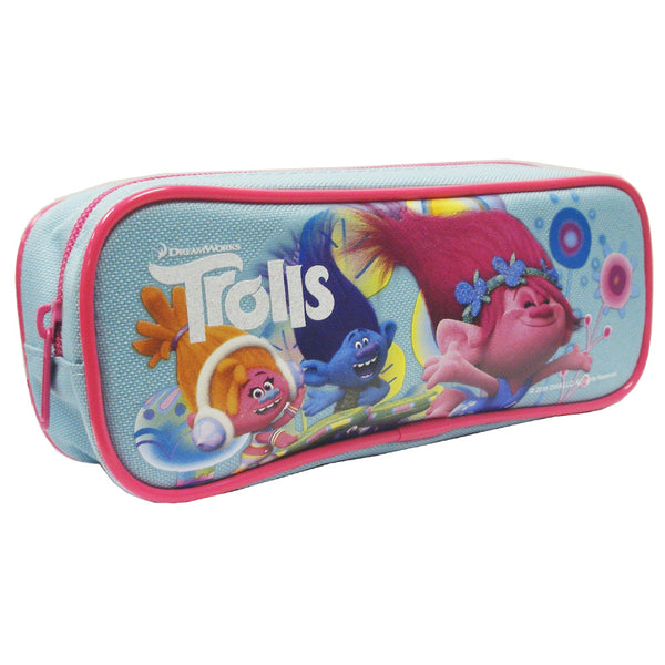 Trolls Character Authentic Licensed Single Zipper Blue Pencil Case