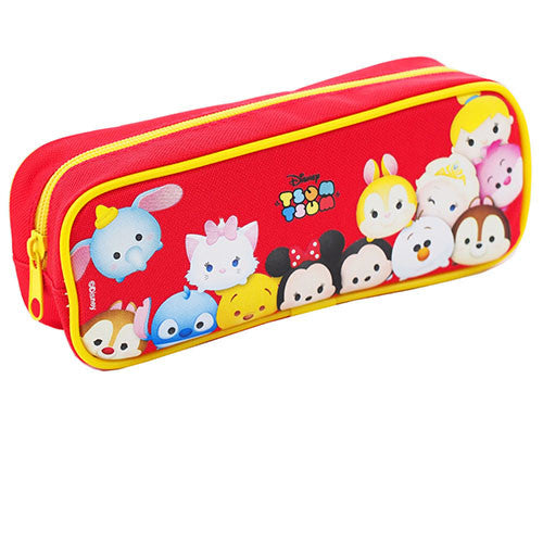 Tsum Tsum Character Single Zipper Red Pencil Case