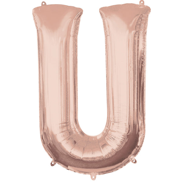 Rose Gold Balloon Letter U