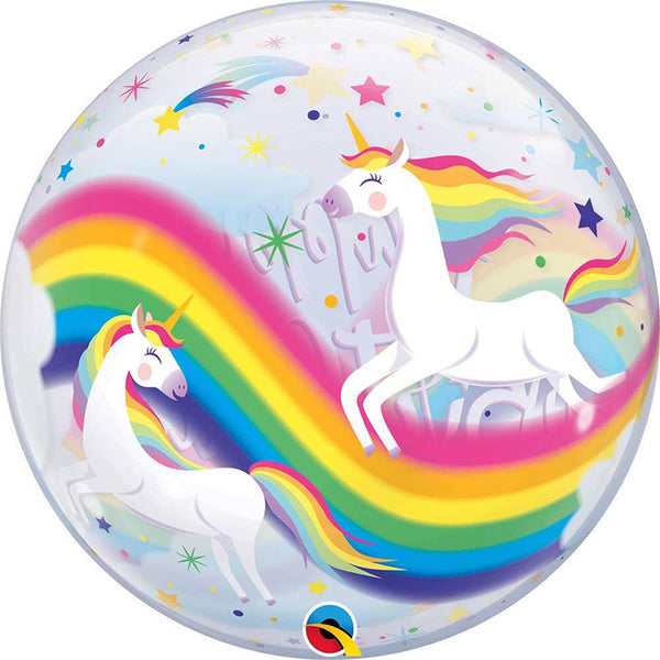 Unicorn Rainbow Birthday Bubble Balloon 22"