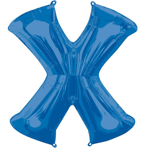 Giant Blue Letter X Foil Balloon 35"