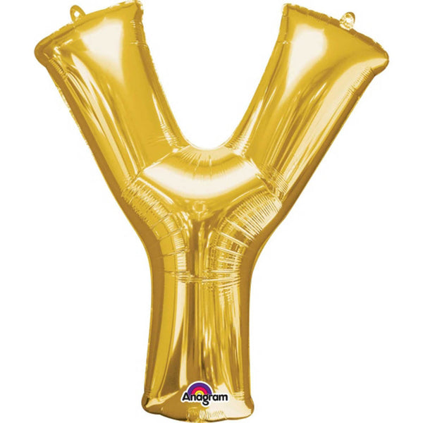 Giant Gold Letter Y Foil Balloon 34"