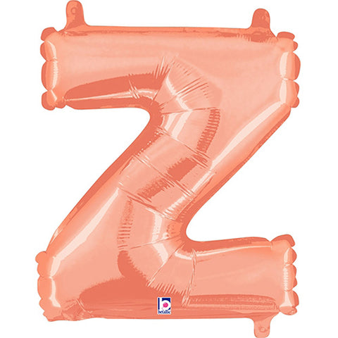 Air Filled Rose Gold Letter Z Balloon 14"
