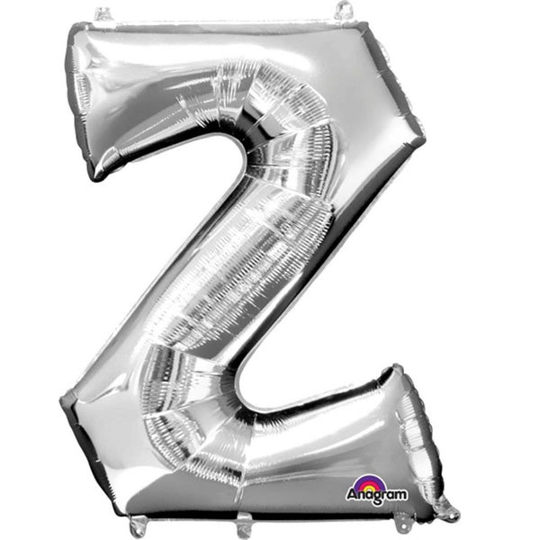 Giant Silver Letter Z Foil Balloon 33"
