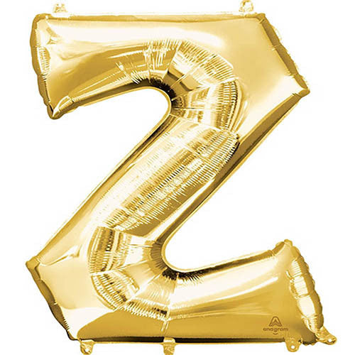 Giant Gold Letter Z Foil Balloon 33"