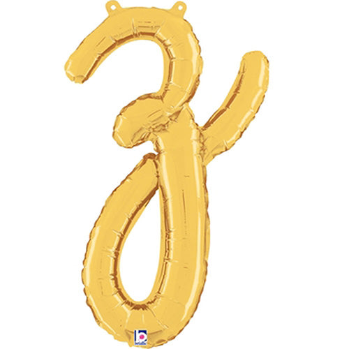 Gold Script Letter Z Foil Balloon 24"