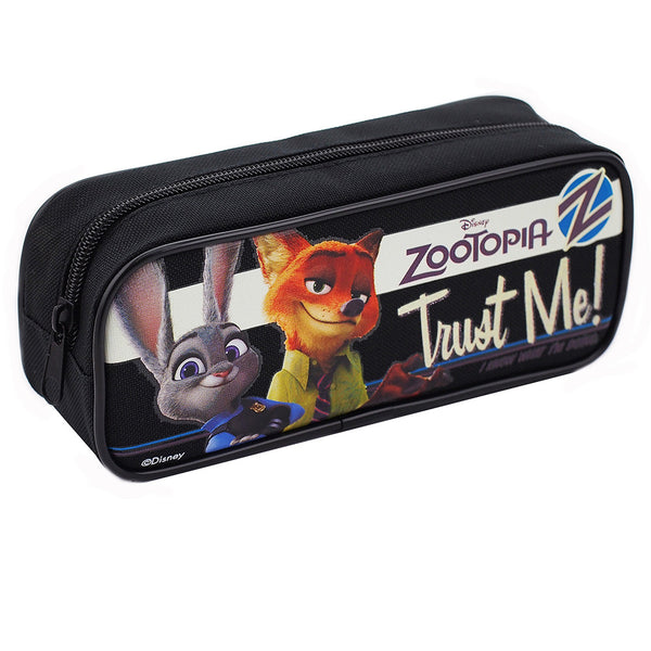 Zootopia Character Single Zipper Black Pencil Case