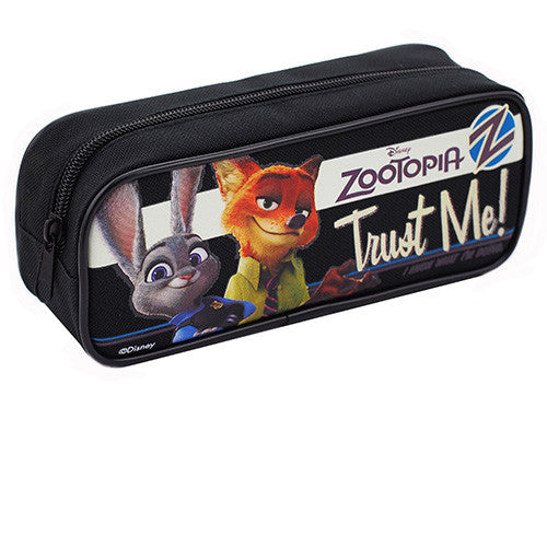 Zootopia Character Single Zipper Black Pencil Case